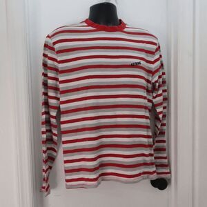 Vintage Guess Original Men's Embroidered Logo‎ Red White Stripe - Size XS